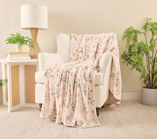 60x80 Velvetsoft Floral Throw in Gift Box